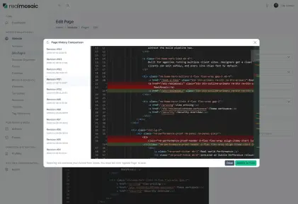 RealMosaic history with comparison view screenshot